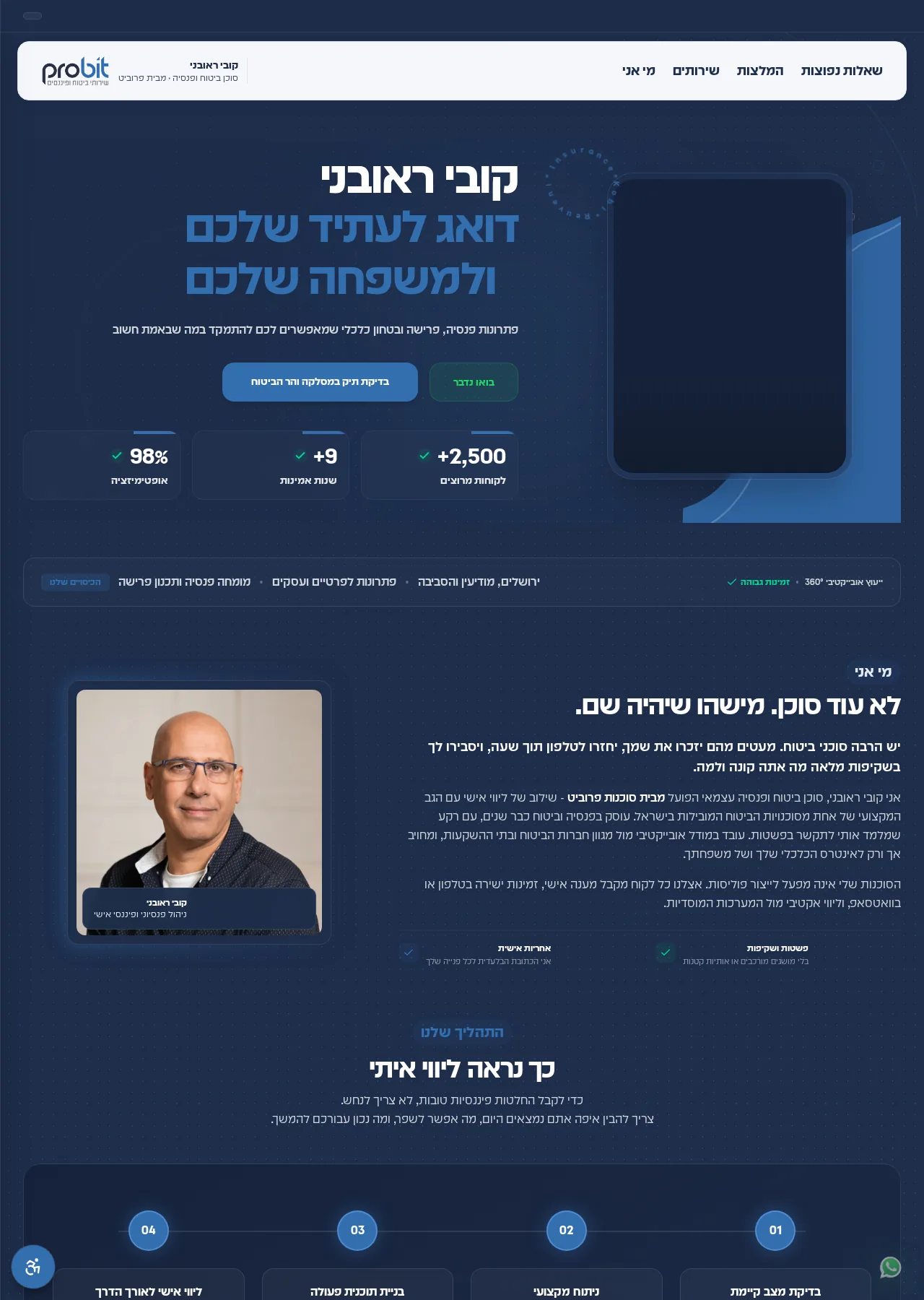 תצוגת האתר של קובי ראובני