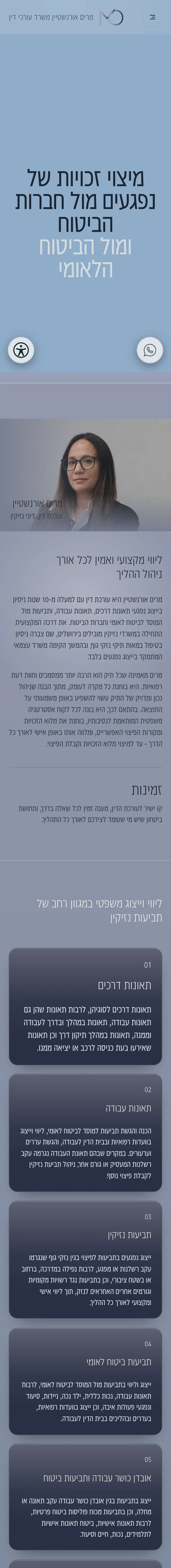 צילום מסך של האתר של מרים אורנשטיין